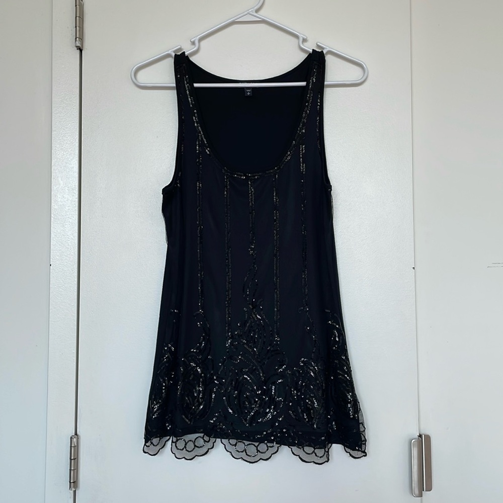 Black sequined express tank top; never worn